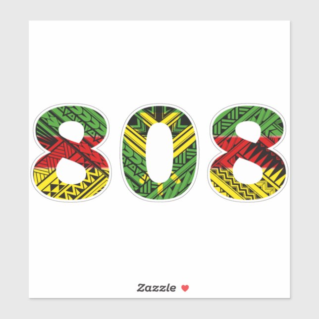 Adesivo 808 Hawaii Kakau Kanaka Maoli (Folha)