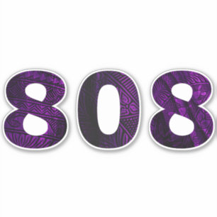 Adesivo 808 Roxo Lâmpada Tribal do Havaí