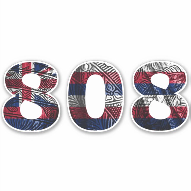 Adesivo 808 Tribal Hawaii Flag (Frente)