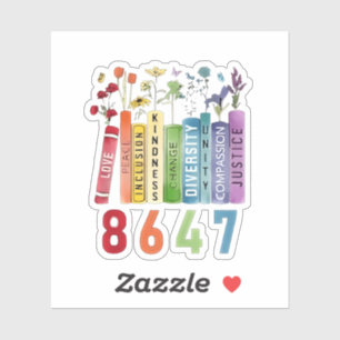 Adesivo 8647 Sutil Anti-Trump Anti MAGA 86 47 LGBT Floral