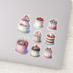 Adesivo 8 Bolos de Aniversário