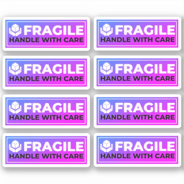 Adesivo 8 Fragile Shipping Stickers (Handle with Care) (Frente)