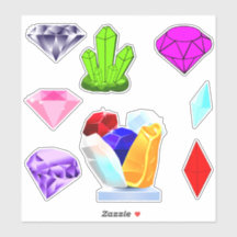 8 Gemas Coloridas de Cristal (Designer de Joias) P