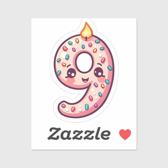 Adesivo 9.º Apelido de Aniversário (Folha)