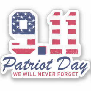 Adesivo 9.11 Dia Patriótico; Nunca Esqueceremos
