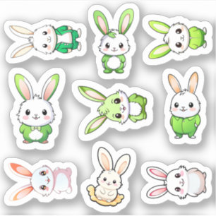 Adesivo 9 Coelhos adoráveis