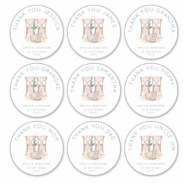 Adesivo 9 Grandes Nomes Individuais Obrigado Casamento