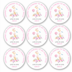 Adesivo 9 Nomes Individuais De Convidado Crianças Obrigado