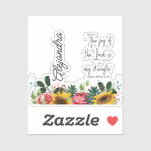 Adesivo A alegria do Senhor é a minha força. Tumbler