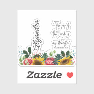 Adesivo A alegria do Senhor é a minha força. Tumbler