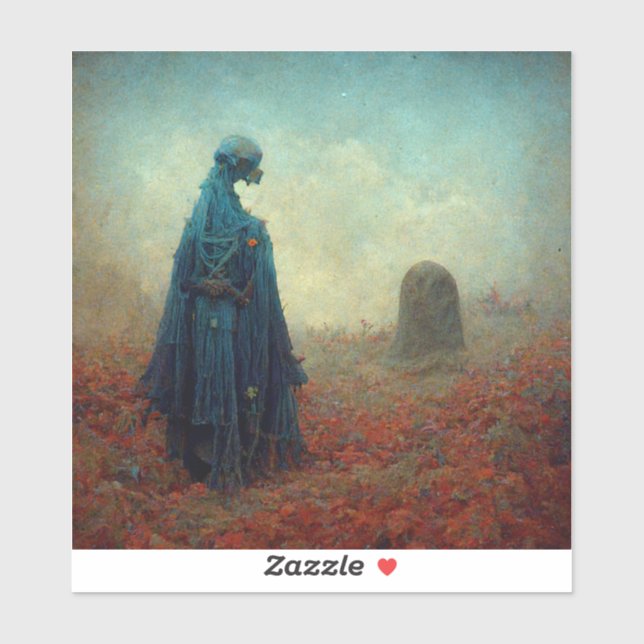 Adesivo A Alienígena Grave Surreal Sci-Fi Fantasy (Folha)