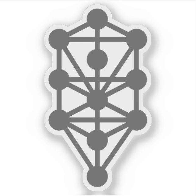 Adesivo A Árvore Qabalística Da Vida (cinzas) (Frente)