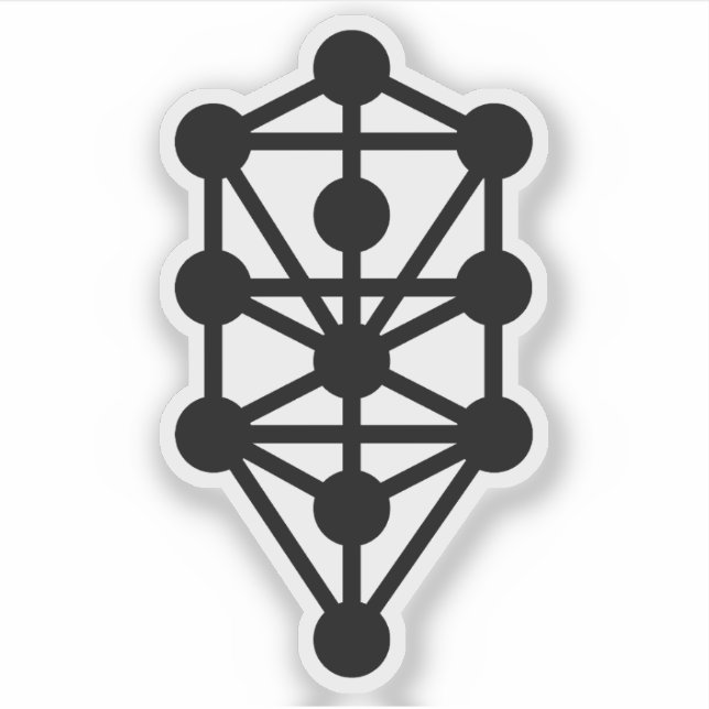 Adesivo A Árvore Qabalística da Vida (preto) (Frente)