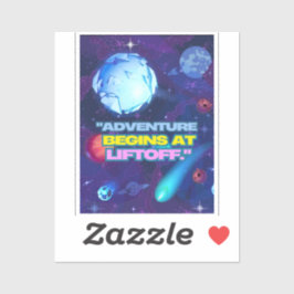 Adesivo A aventura começa no elevador isolado