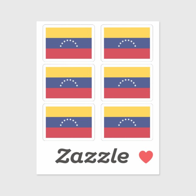 Adesivo A bandeira da Venezuela Conjunto de 6 (Folha)