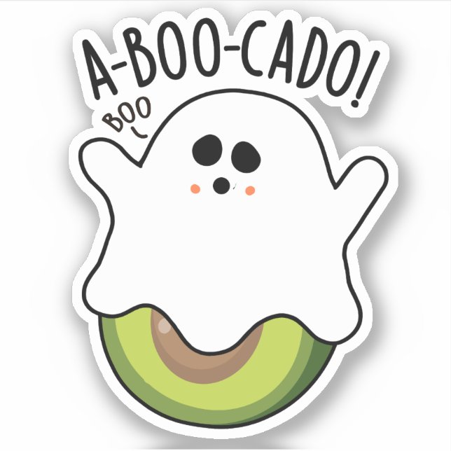 Adesivo A-boo-scado Funny Avocado Pun (Frente)