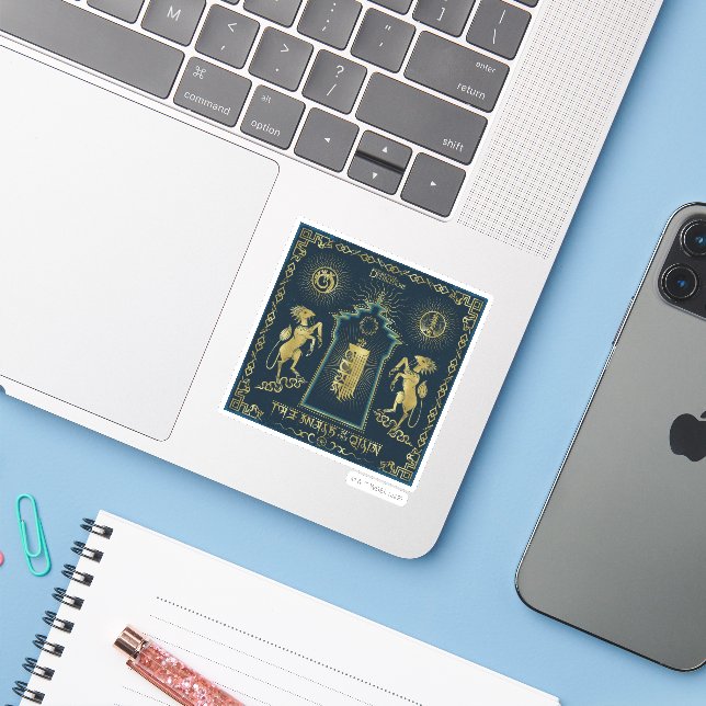 Adesivo A caminhada da tapeçaria da Torre do Ouro Qilin (Notebook com iPhone)