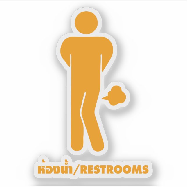 Adesivo A COMIDA THAI PODE SER ESPIONOSA ⚠ Sinal Engraçado (Frente)