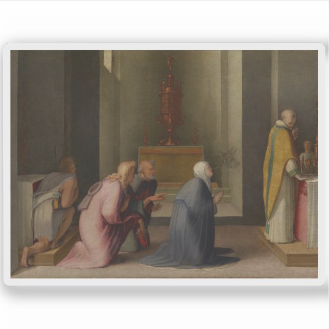 Adesivo A comunhão miraculosa da Rua Catherine de Siena (Frente)