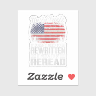 Adesivo A Constituição dos EUA sobre a bandeira dos EUA pr