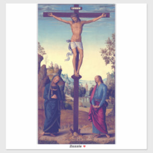 Adesivo A crucificação com a Virgem por Pietro Perugino