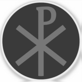 Adesivo A Cruz Chi-Rho (cinza a preto)