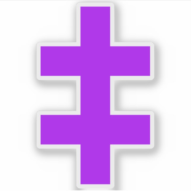 Adesivo A Cruz de Lorena (roxa) (Frente)