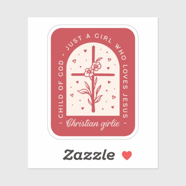 Adesivo A Dia de os namorados engraçada da garota cristã c (Folha)