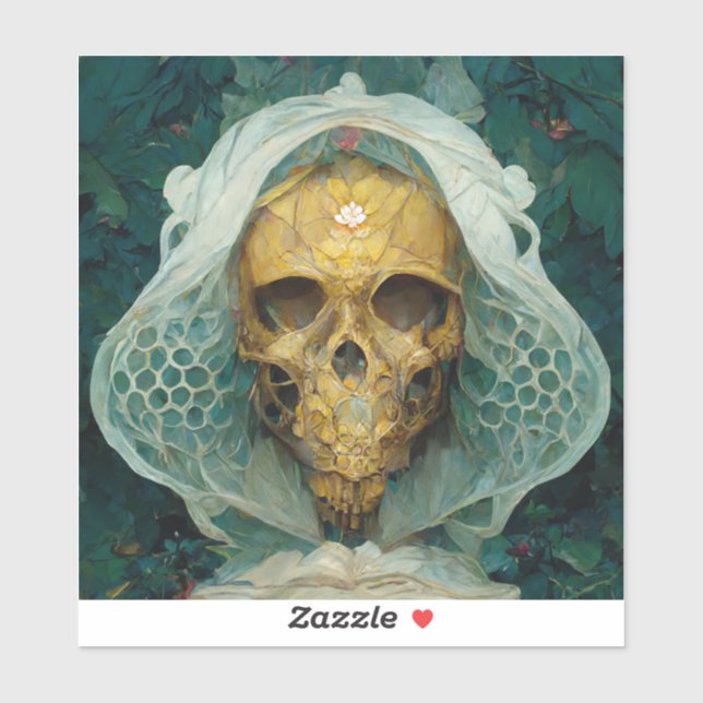 Adesivo A Drone Bee Skull Fantasy Sci-Fi (Folha)