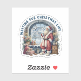 Adesivo À espera de Papais noeis de Natal vinil Sticker