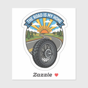Adesivo A Estrada é Minha Casa Motoqueiro Motocicleta Vini