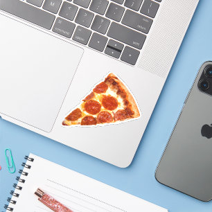 Adesivo A fatia clássica de pizza de pepperoni SlipperyJoe