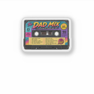 Adesivo A Fita Cassete Retro dos Anos 80 The Dad Mix