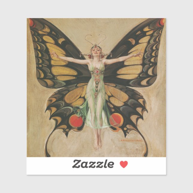 Adesivo A Flapper - Garota Borboleta (Folha)