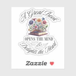 Adesivo A Great Book Delights Floral 