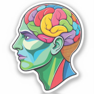 Adesivo A Ilustração do Cérebro Artista