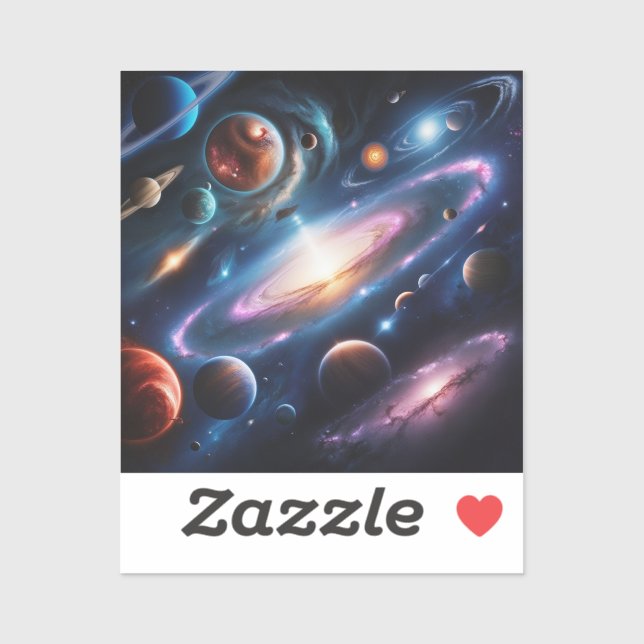 Adesivo A imagem dos planetas (Folha)