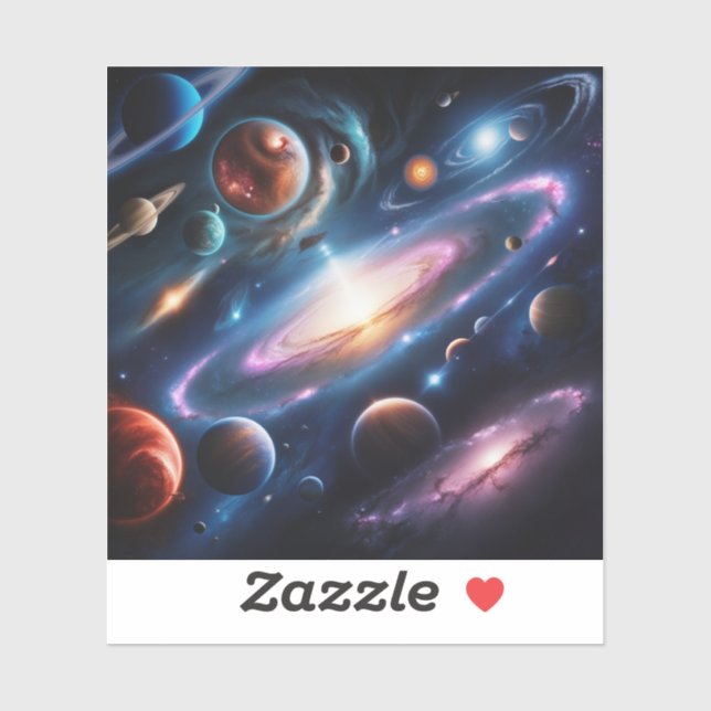 Adesivo A imagem dos planetas (Folha)