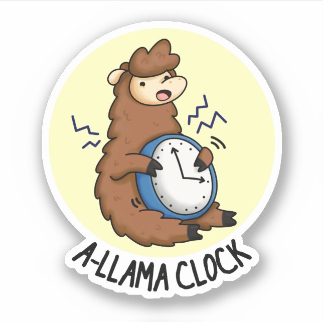 Adesivo A-llama Clock Funny Llama Pun (Frente)