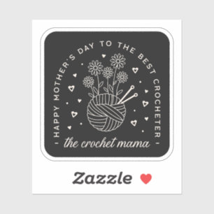 Adesivo A mãe de crochê dia de as mães os melhores amantes