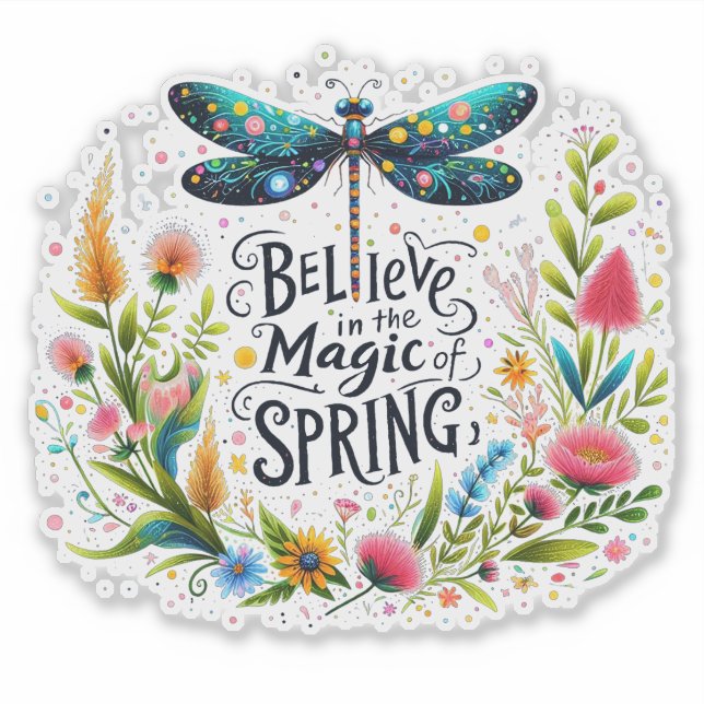 Adesivo A Magia do Primavera floral (Frente)