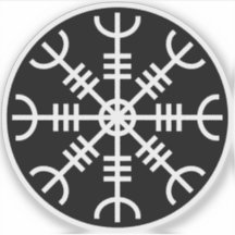 A Mão de Awe - Aegishjalmur (branco a preto)