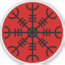 A Mão de Awe - Aegishjalmur (preto no vermelho)