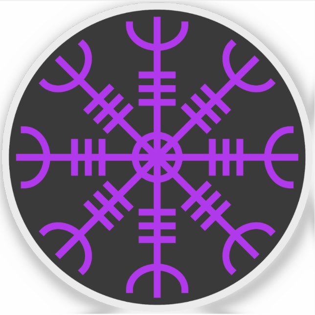 Adesivo A Mão de Awe - Aegishjalmur (roxo a preto) (Frente)