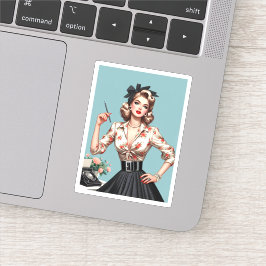 Adesivo A moda das mulheres glamourosas dos anos 50, prese