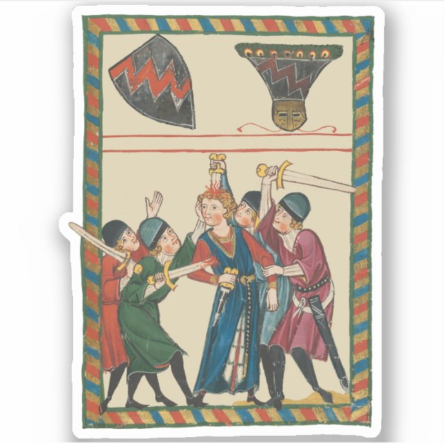 Adesivo A Morte De Reinmar von Brennenberg Arte Medieval (Frente)