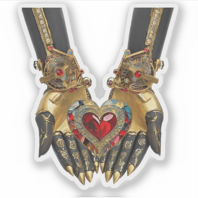 Adesivo A oferta - Coração nas Mãos (Frente)