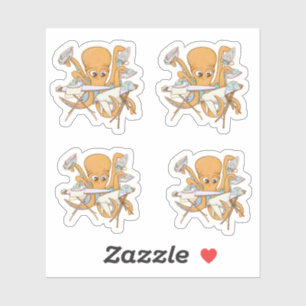 Adesivo A passar o polvo, sobrecarregada por tarefas.