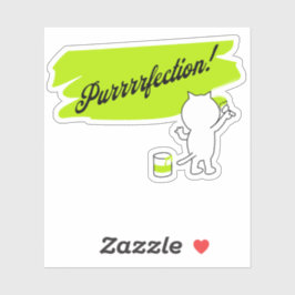 Adesivo A pintura de Kitten "Purrfection!" na parede.