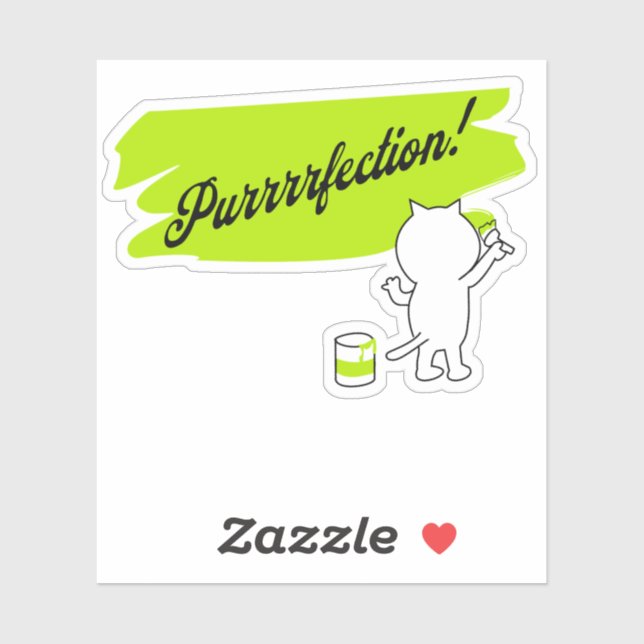 Adesivo A pintura de Kitten "Purrfection!" na parede. (Folha)